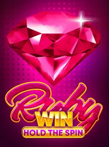 Decorative casino game artwork for DelOro: Ruby Win Hold The Spin